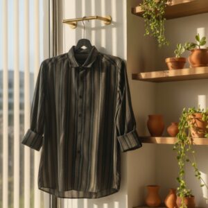 The Ashwood Black Classic Striped Shirt